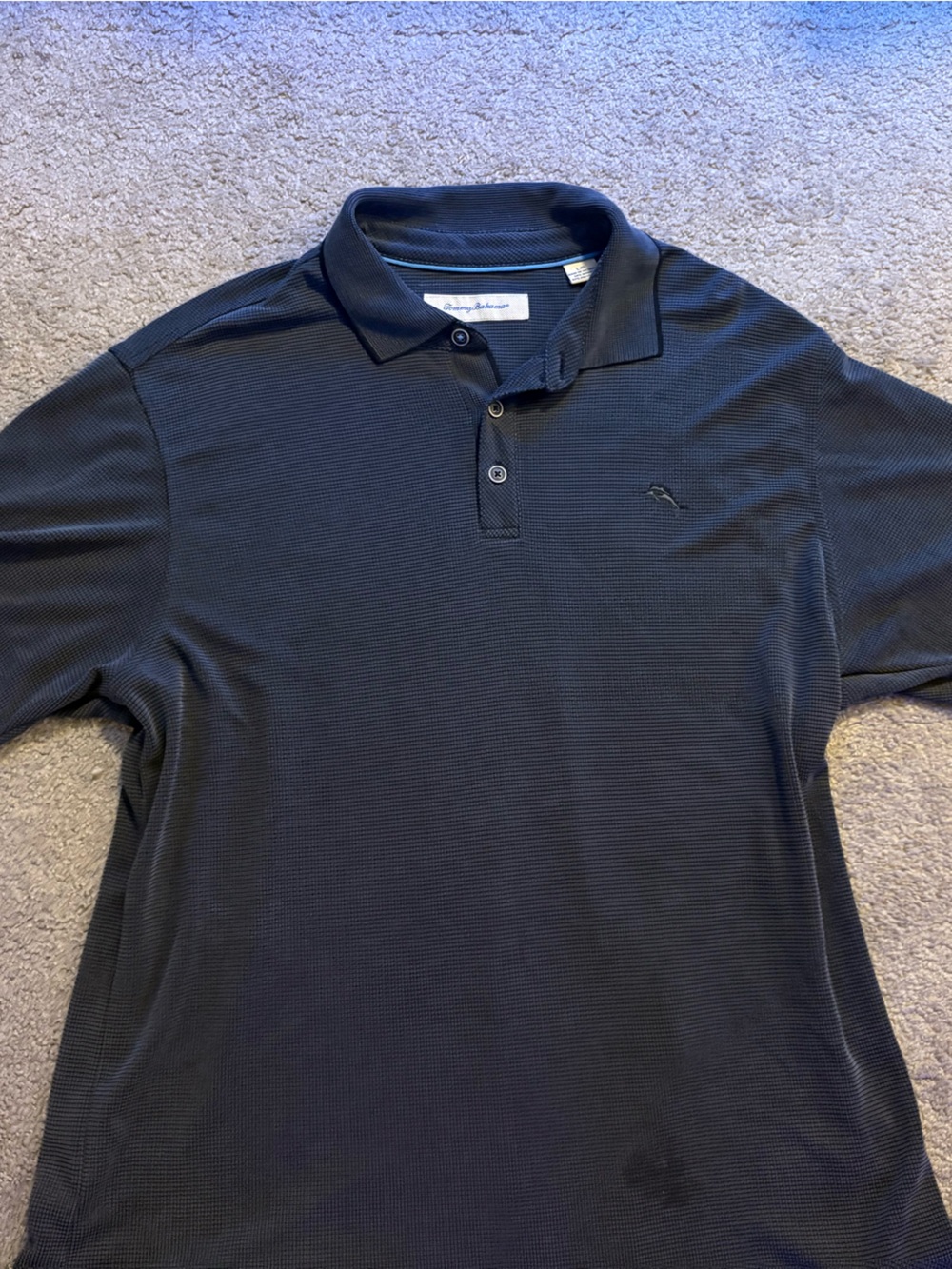 Men's Black Tommy Bahama Soft Knit Polo Shirt
